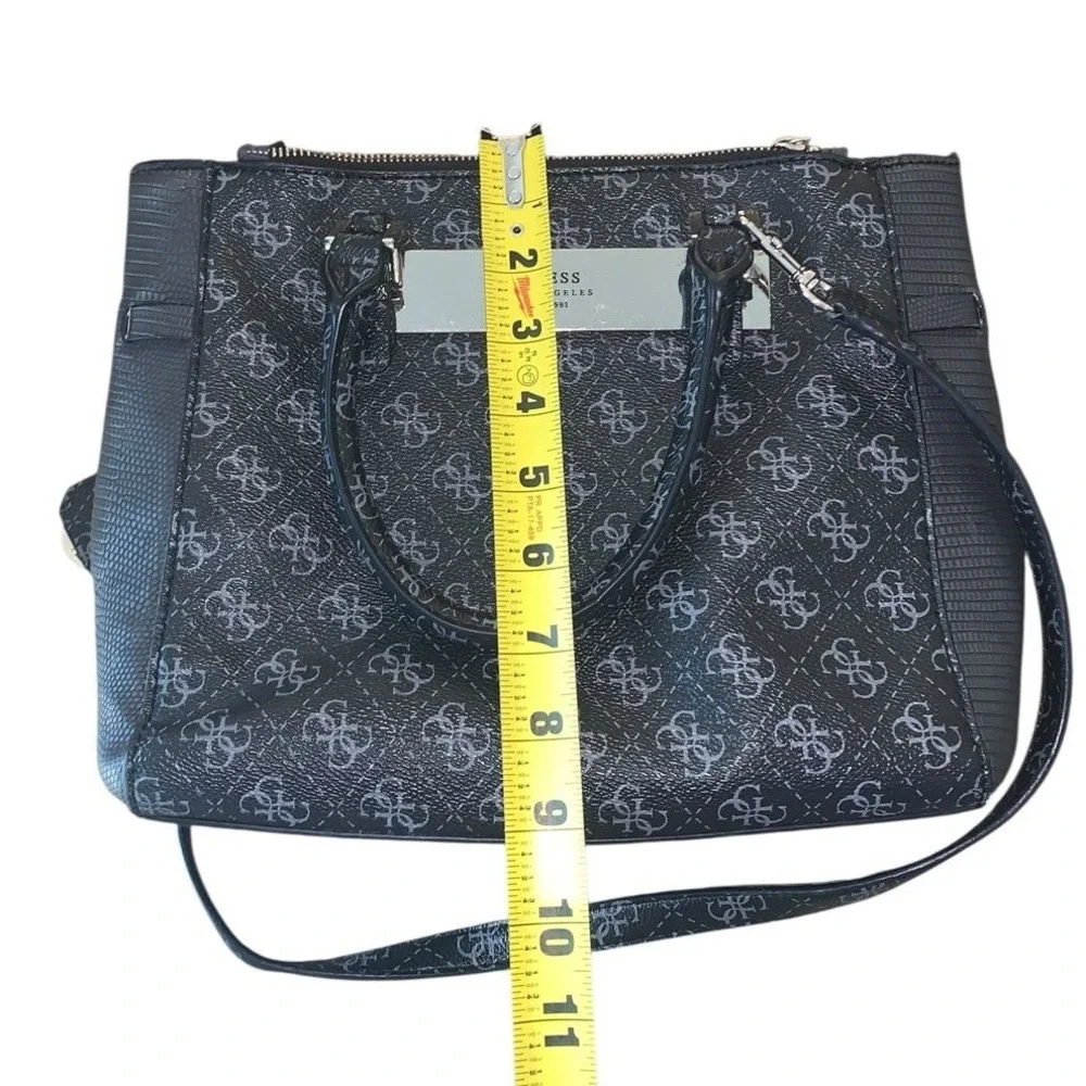 Guess Satchel Crossbody Bag Womens Medium Black Logo Monogram Y2K Chic
